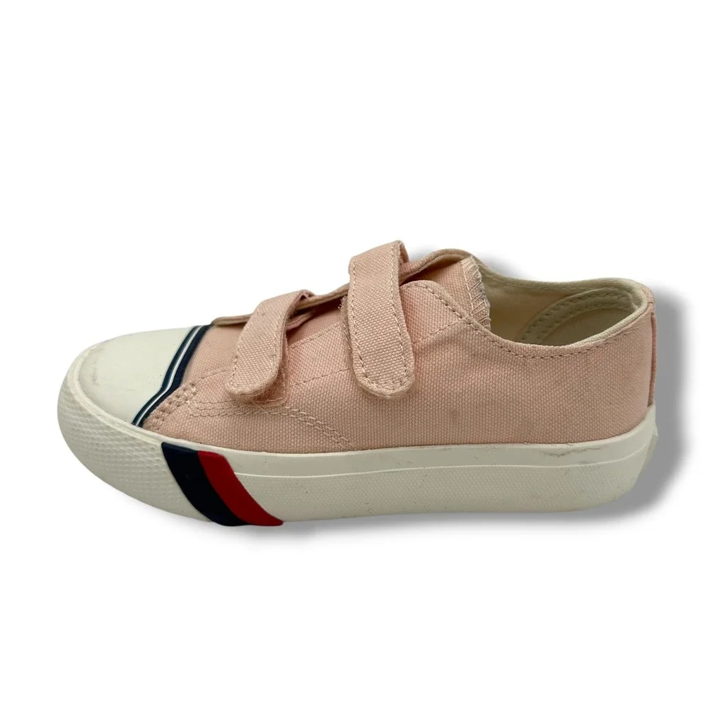 Pro-Keds Royal Lo Kids Pink Canvas Low Top Hook Loop Sneakers Size 10